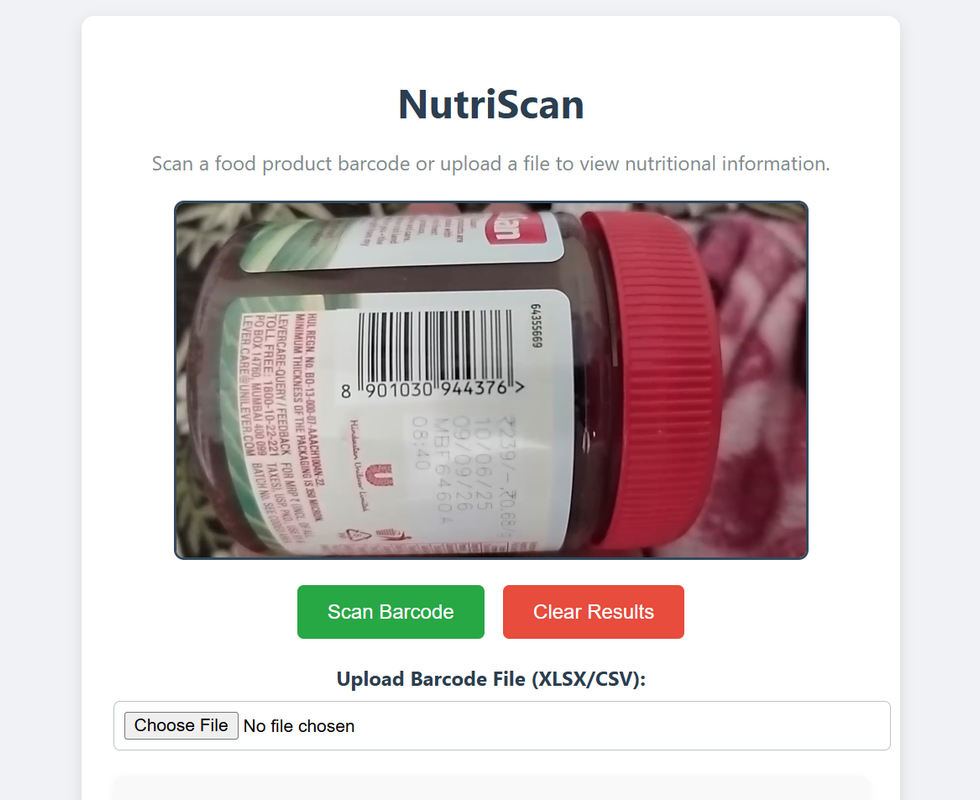 NutriScan - Health Grading Website